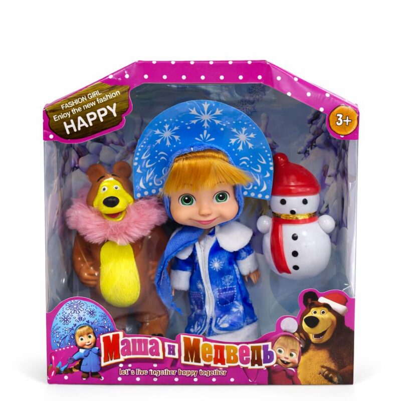 Игра кукла Маша набор снегурочки+медвед