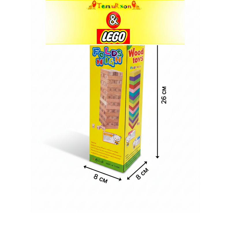 Деревянная развивающая игра Дженго «Folds High» (башня из блоков)
