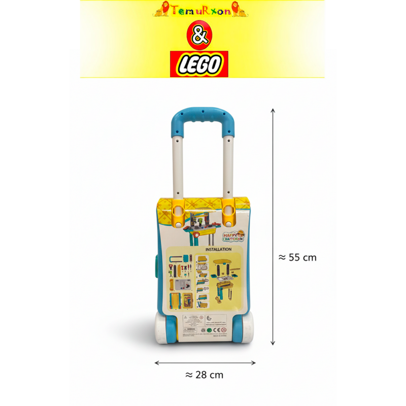 Детский игровой набор-чемодан с инструментами «Happy Craftsman» (мастерская на колёсах)