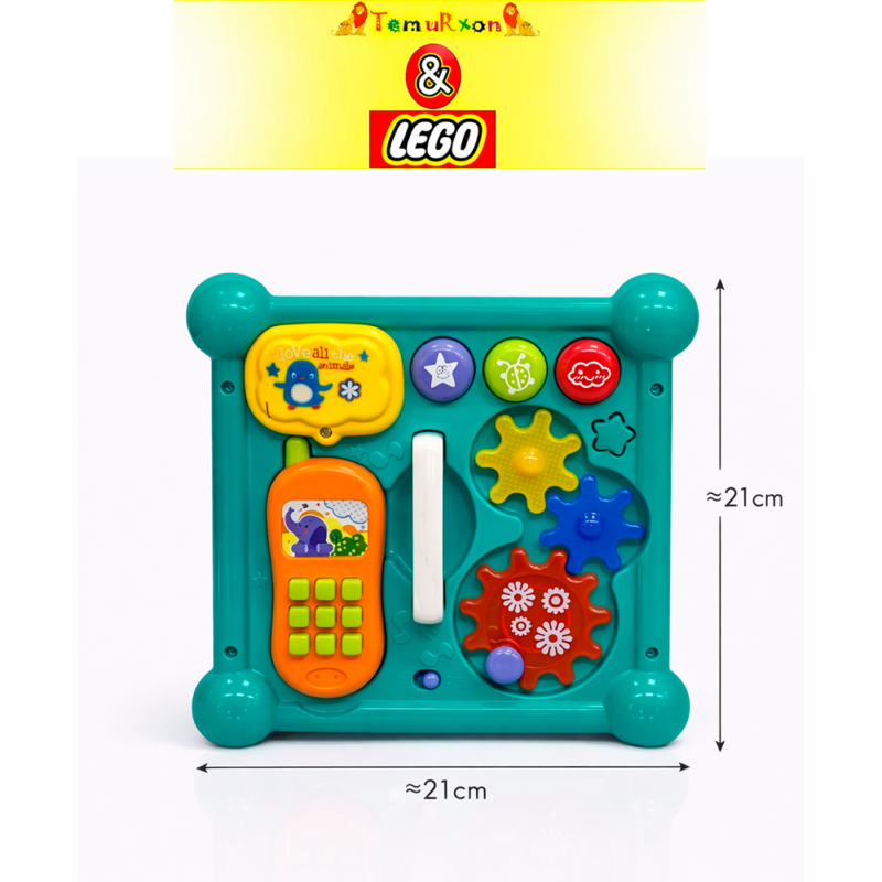 Развивающая панель Busy Board с шестерёнками и кнопками (интерактивная доска), 12+ месяцев