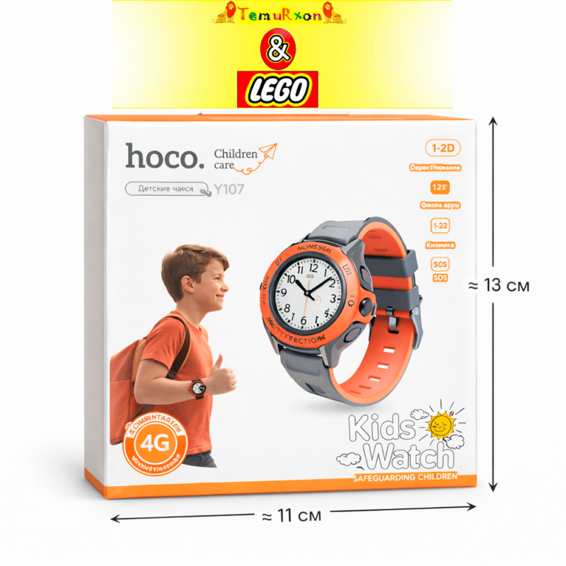 Детские смарт-часы Hoco Y107 — 4G, SOS, аналоговый дизайн, часы для детей