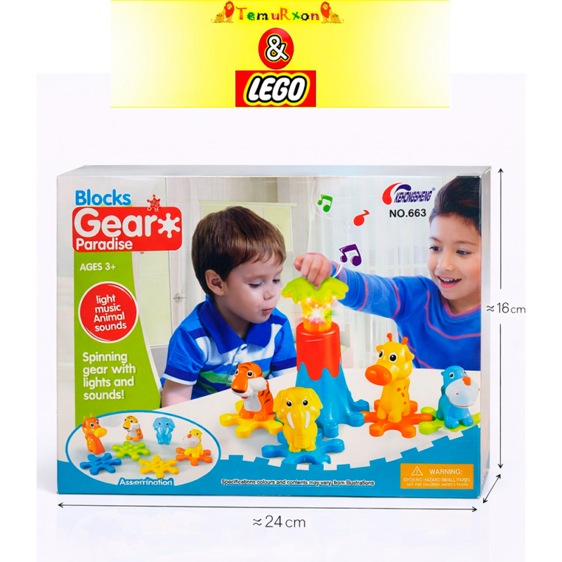 Развивающий игровой набор «Blocks Gear Paradise» с шестерёнками, светом и звуком