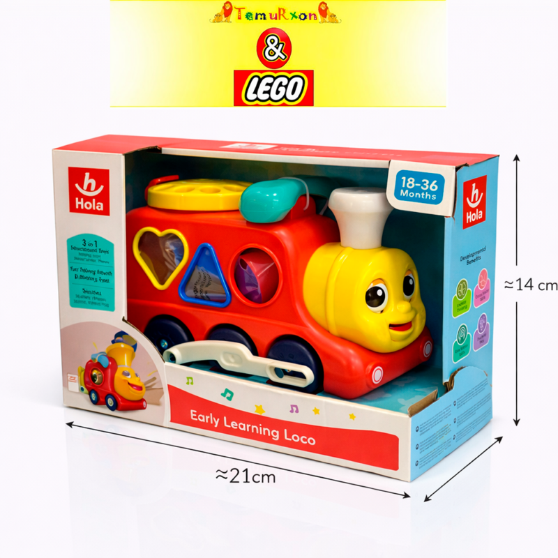 Развивающая музыкальная игрушка Hola Early Learning Loco (Паровозик), 18–36 месяцев