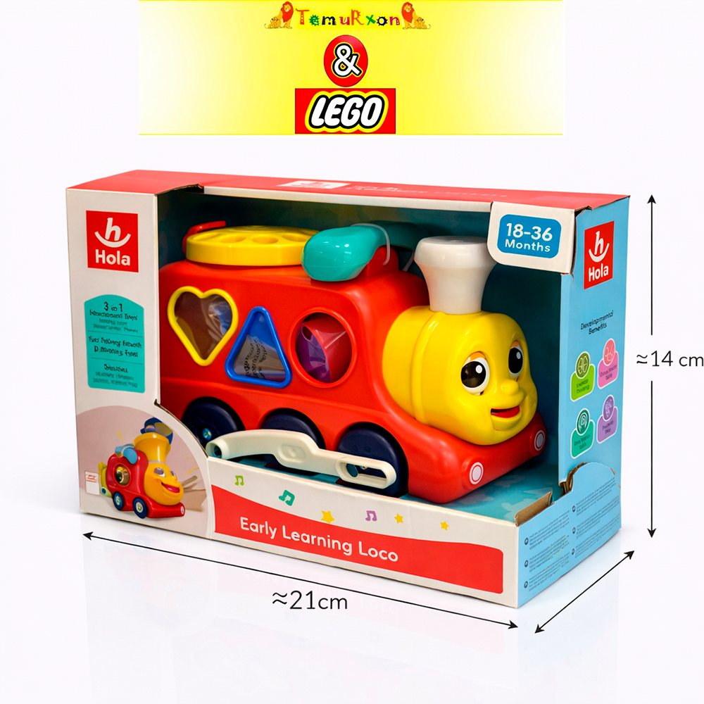 Развивающая музыкальная игрушка Hola Early Learning Loco (Паровозик), 18–36 месяцев