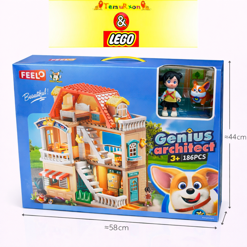 Конструктор дом для детей Genius Architect 186 деталей, игровой набор с фигурками, 3+