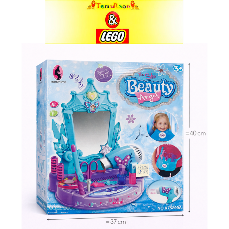 Детский туалетный столик Beauty Angel с зеркалом, феном и аксессуарами для девочек 3+