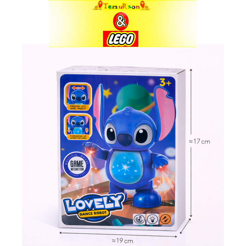 Танцующий робот "Стич", музыкальная игрушка с движением ушами и корпусом, интерактивный робот для детей