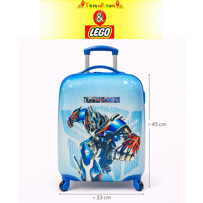 Детский чемодан Transformers на колёсах, дорожный кейс для детей 45 см