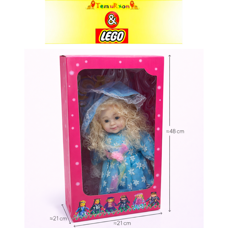 Кукла для девочек 48 см в голубом платье — большая кукла с длинными волосами