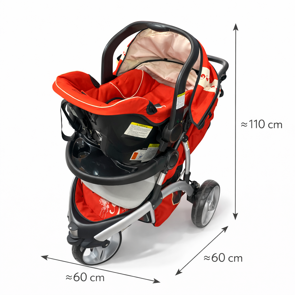 Коляска 3-в-1 Red Comfort 110×60 см — люлька, автокресло и прогулочный блок