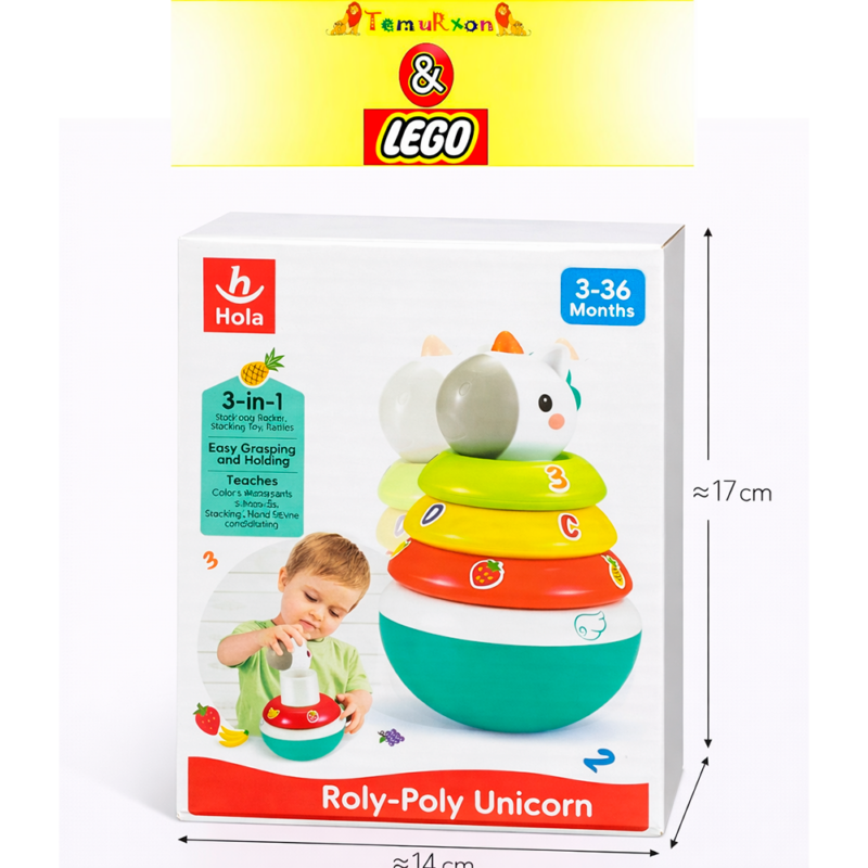 Развивающая пирамидка-неваляшка «Roly-Poly Unicorn», 3–36 месяцев