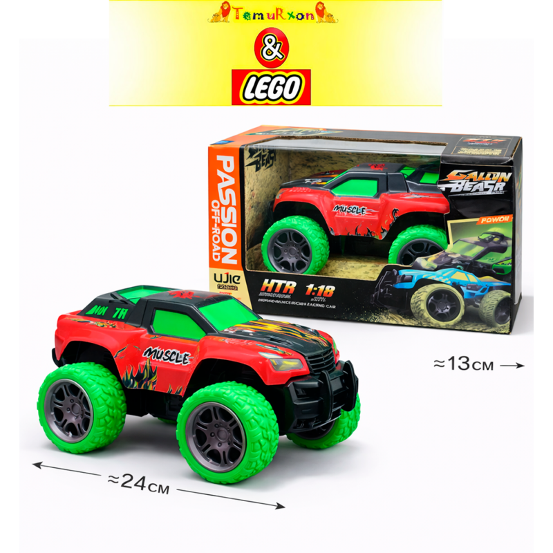 Игрушечный внедорожник Monster Truck 24 см – большая машинка с крупными колесами