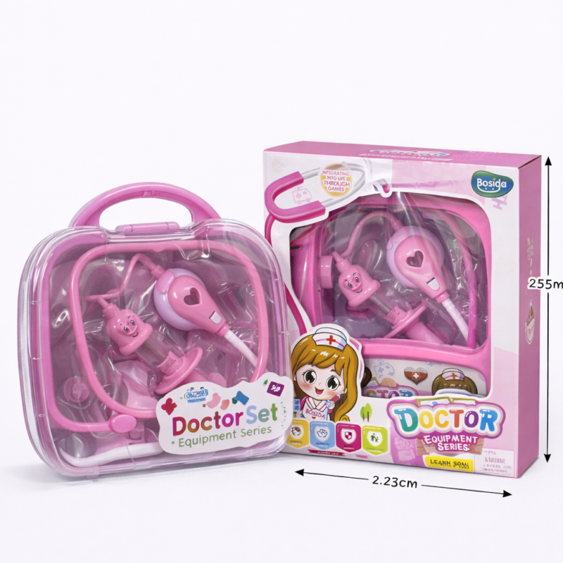 Детский набор доктора Doctor Set розовый — игровой медицинский набор в чемоданчике 3+