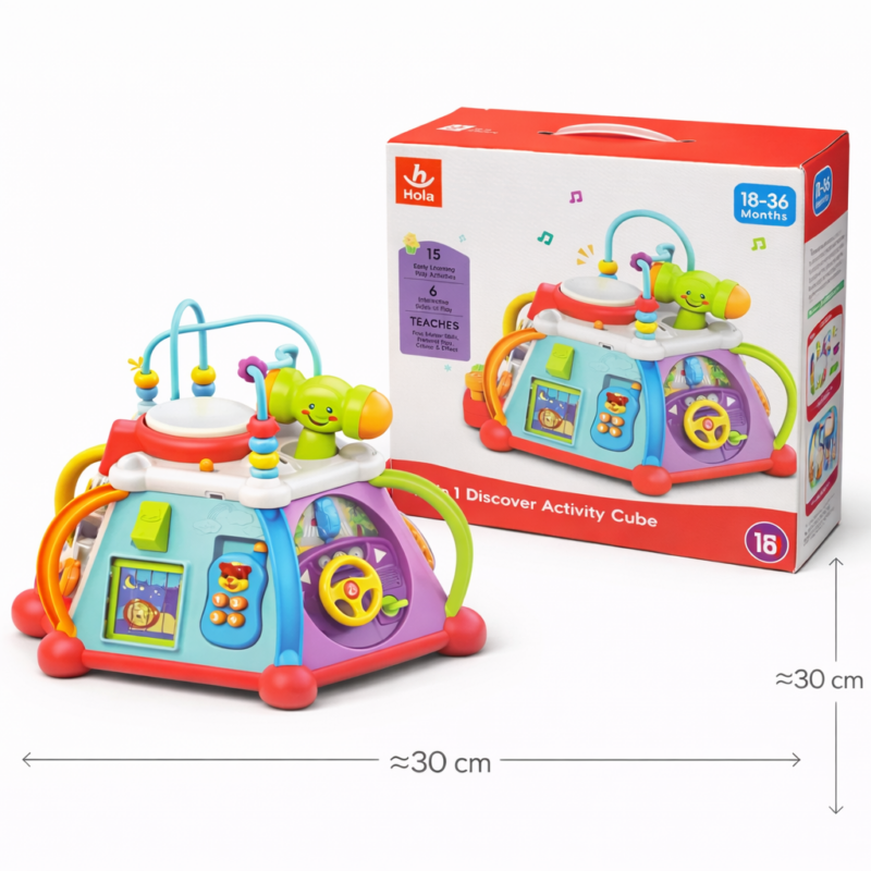 Развивающий игровой куб Activity Cube 15-в-1 – обучающая игрушка для детей 18-36 месяцев