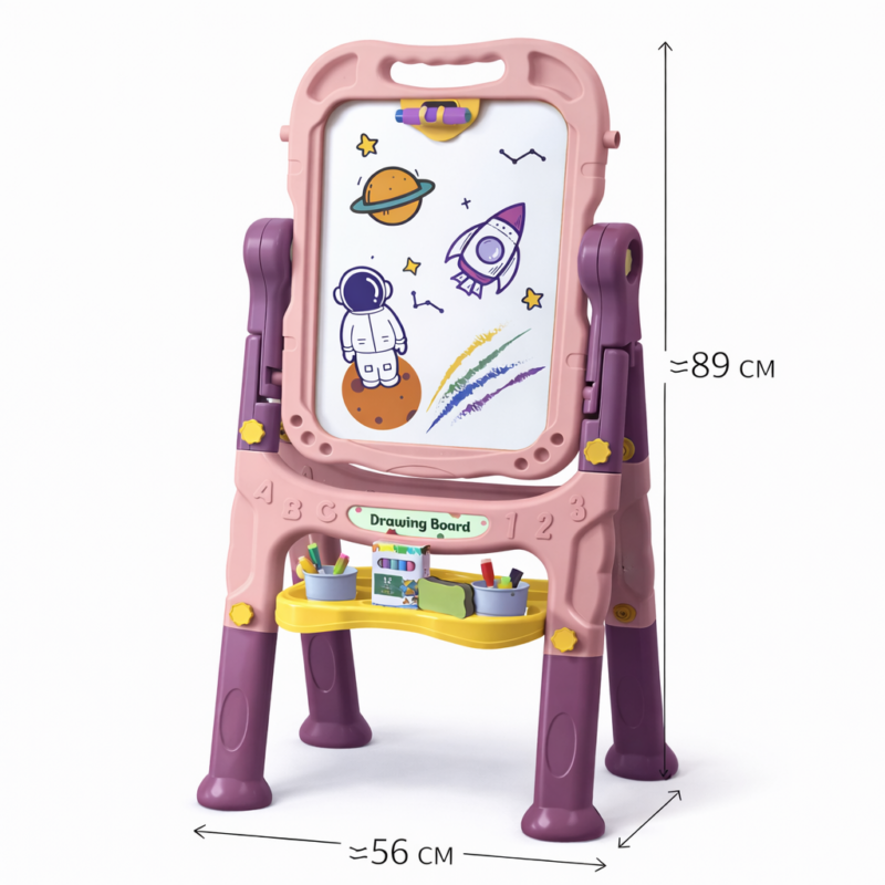 Детская двусторонняя доска для рисования с аксессуарами