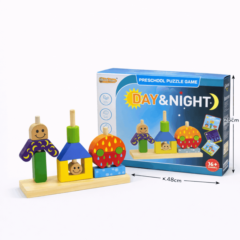 Деревянный развивающий пазл Day & Night