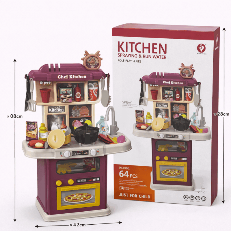 Детская кухня Chef Kitchen 64 PCS с водой - игровая кухня с эффектом воды и аксессуарами