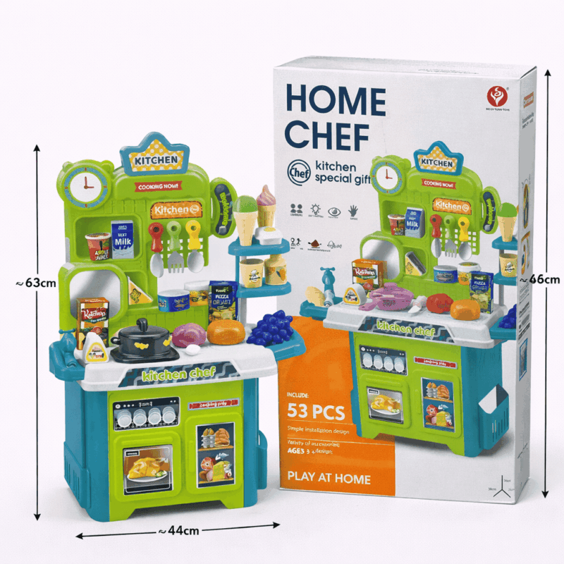 Детская кухня Home Chef 53 PCS - компактная игровая кухня с аксессуарами