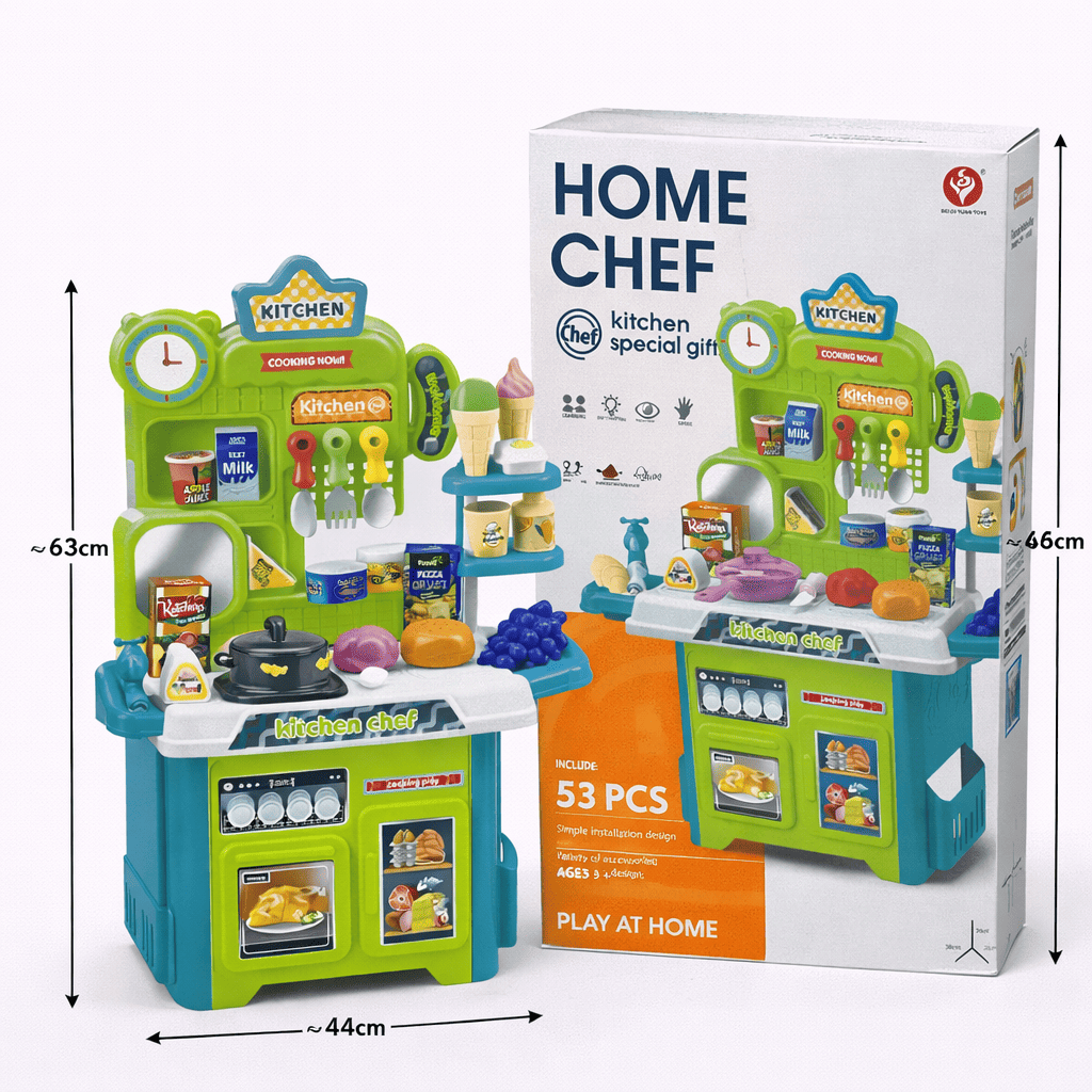 Детская кухня Home Chef 53 PCS - компактная игровая кухня с аксессуарами