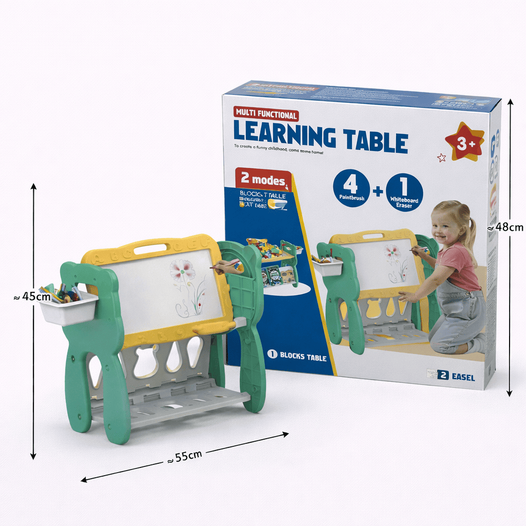 Детский стол для рисования и обучения Learning Table 2 в 1 - мольберт + конструктор