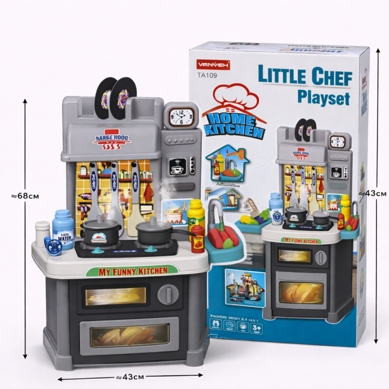 Детская кухня Little Chef Playset 68 см — компактная игровая кухня с аксессуарами