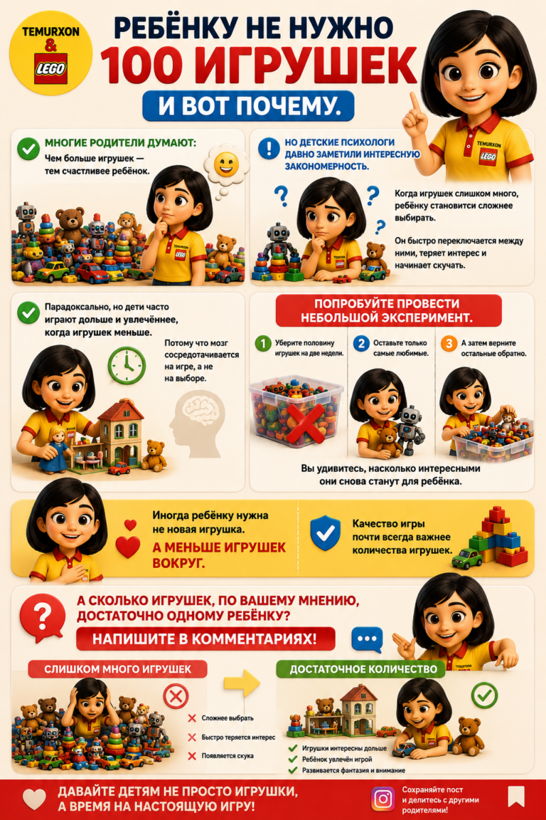 Ребёнку не нужно 100 игрушек