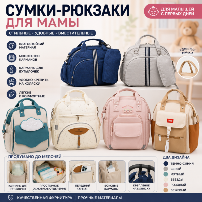 Сумка-рюкзак для мамы
