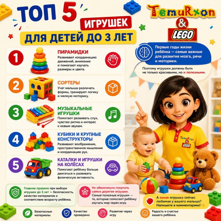ТОП 5 ИГРУШЕК ДЛЯ ДЕТЕЙ ДО 3 ЛЕТ