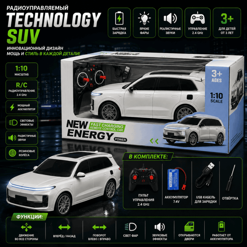 2. Радиоуправляемый SUV New Energy 1:10 (белый)