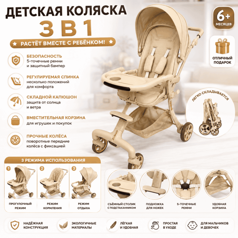 Детская коляска 3 в 1