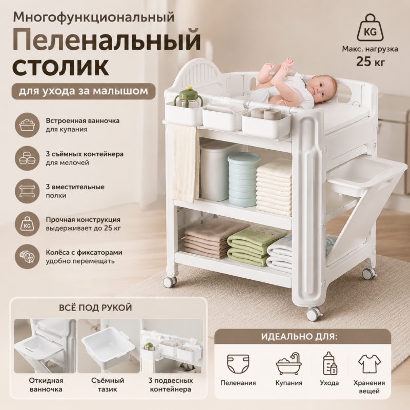 Многофункциональный пеленальный столик