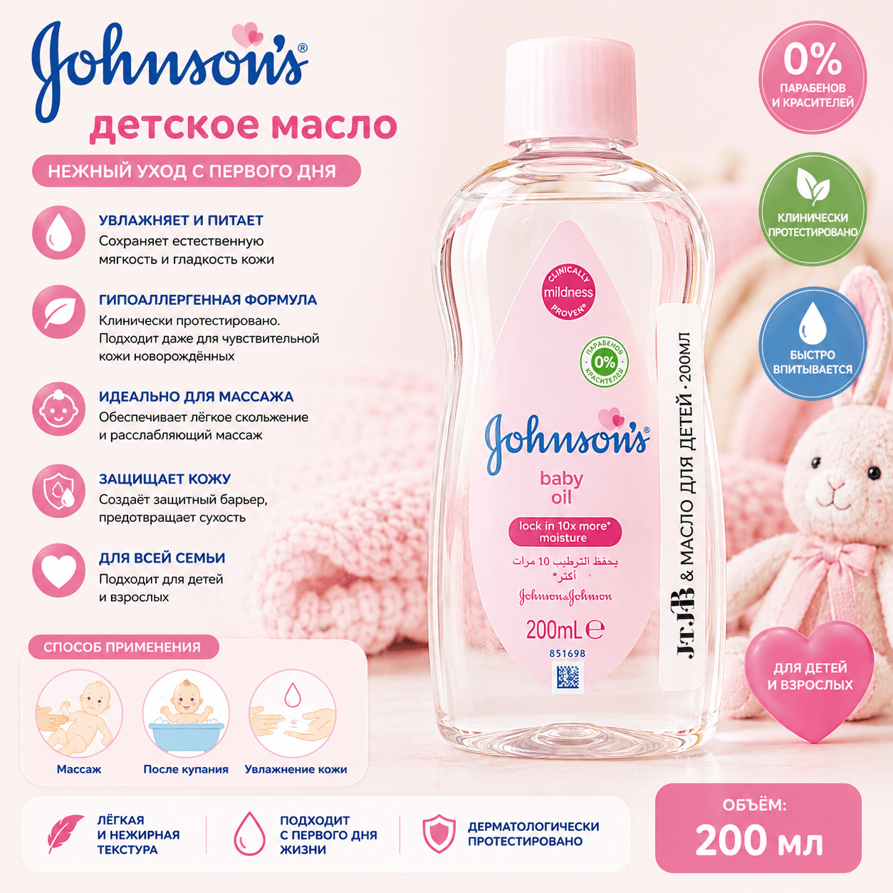 Детское масло Johnson’s Baby 200 мл