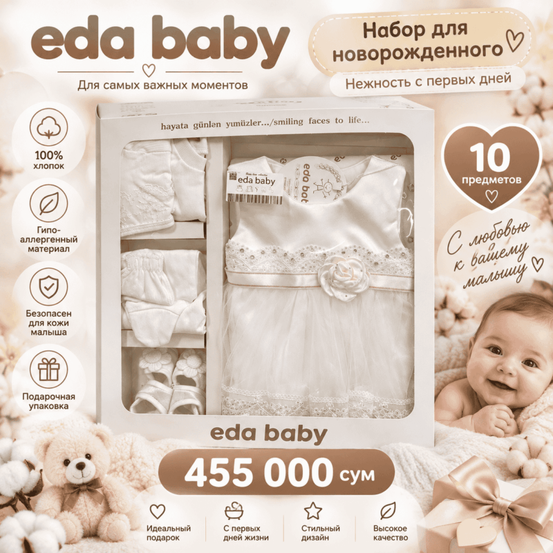 Набор для новорождённой Eda Baby — 10 предметов