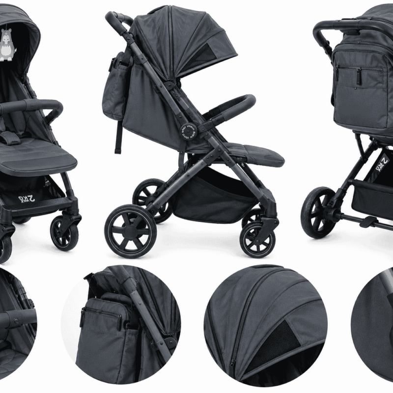 Детская прогулочная коляска Inno Baby — чёрная